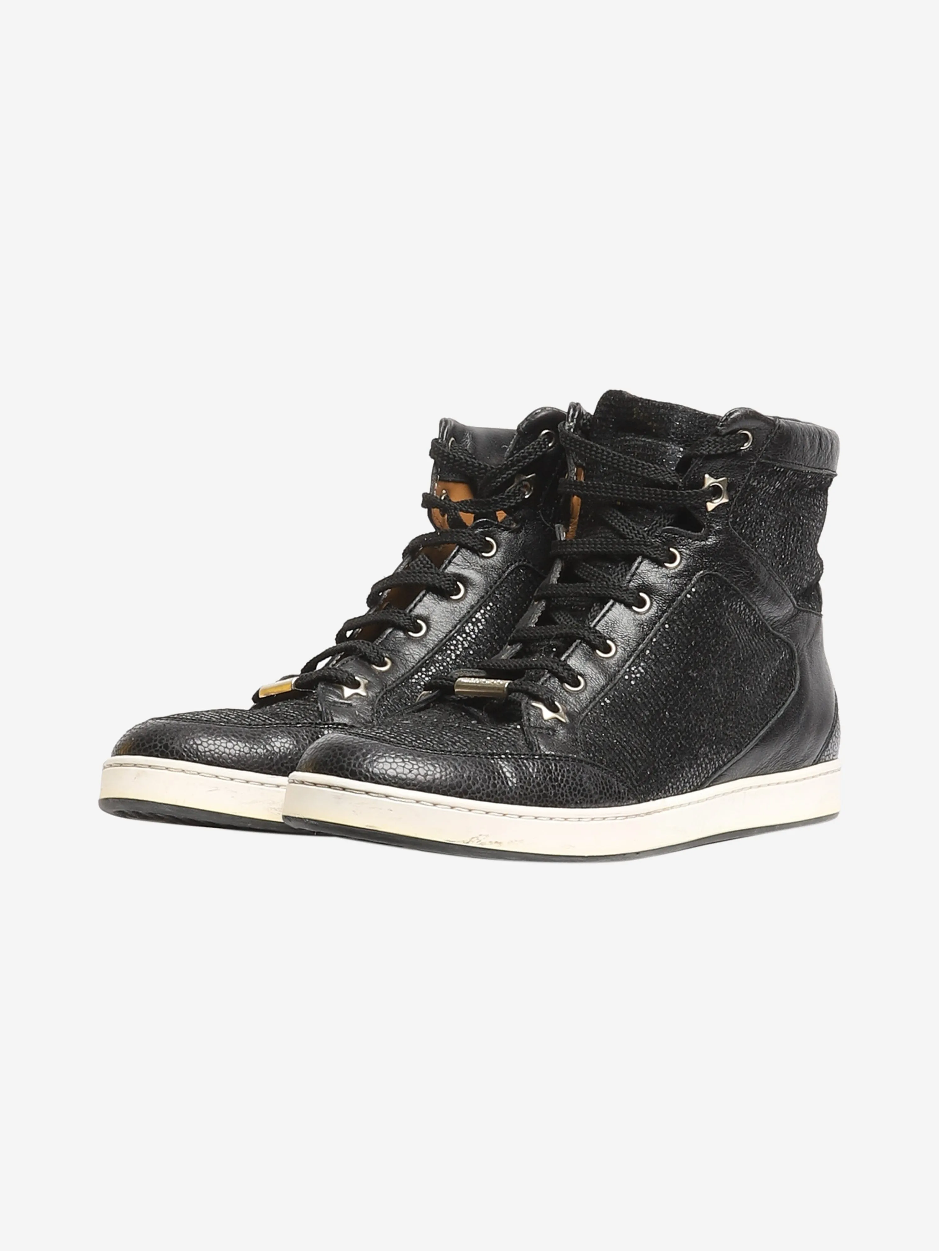 Black sparkly high-top trainers - size EU 37.5