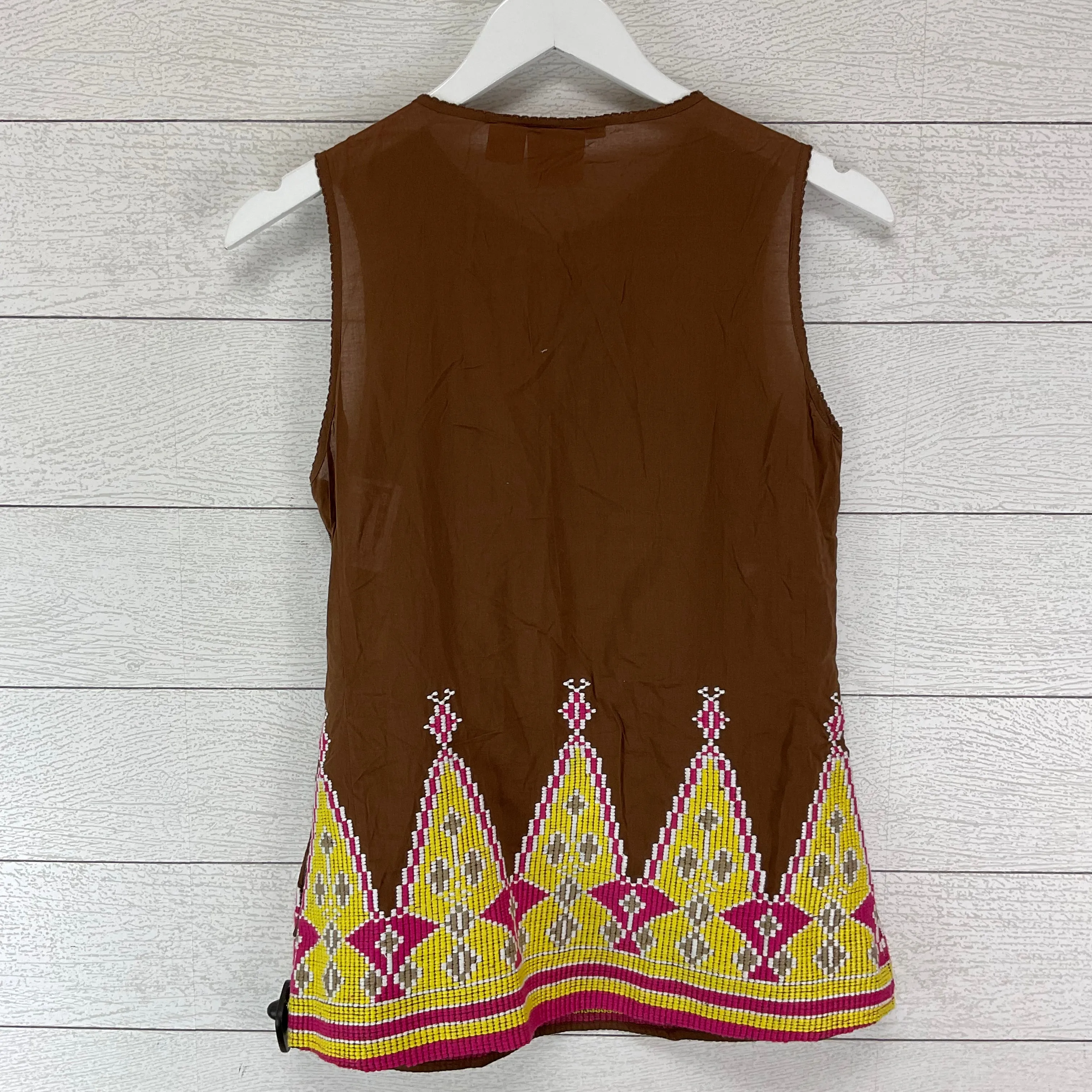 Brown Top Sleeveless Designer Tory Burch, Size 4