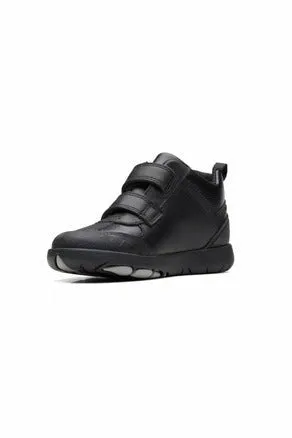 Clarks Rex Hop Kid black leather