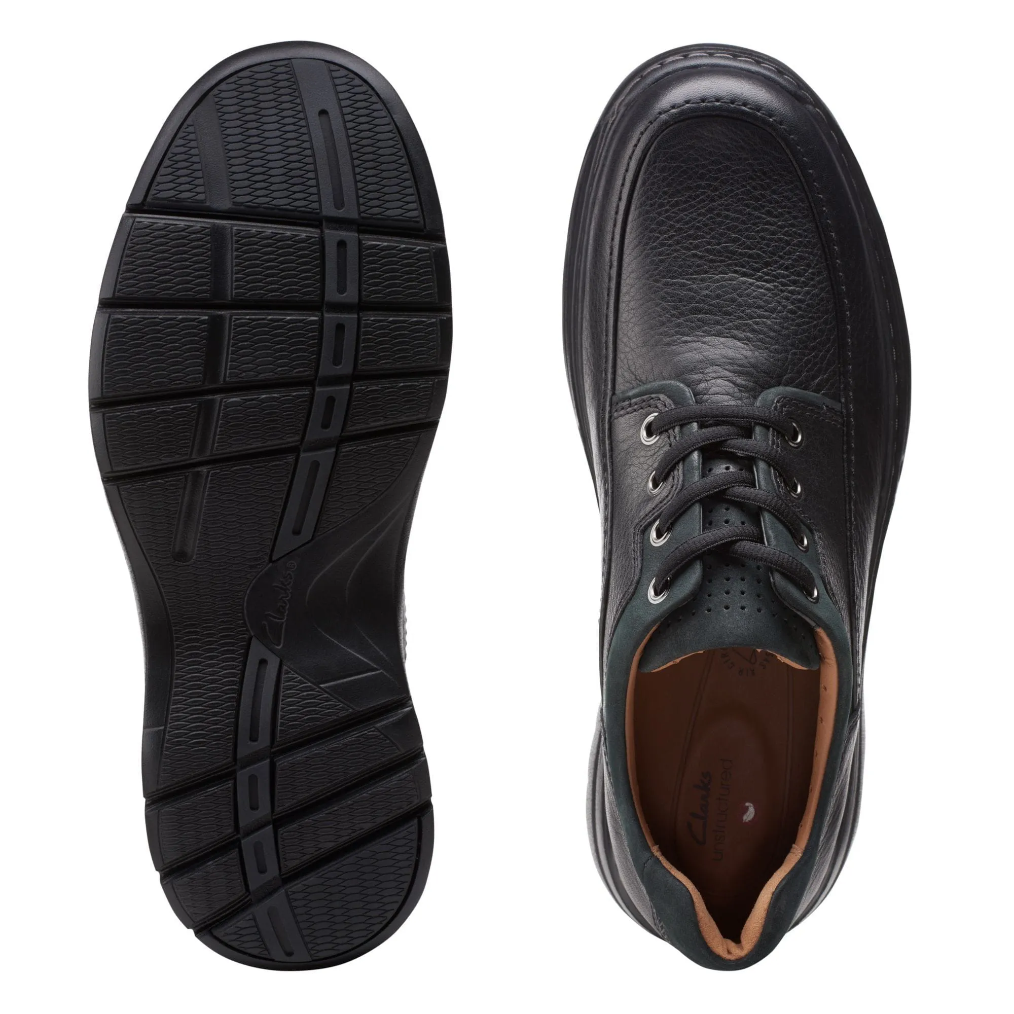 Clarks Un Brawley Lace-up Leather Shoe - Black 26151336