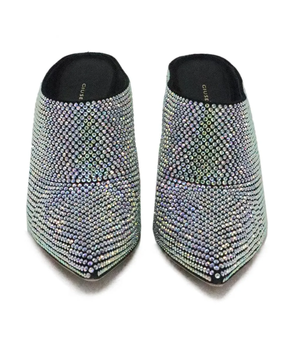 Giuseppe Zanotti Iridescent Rhinestone Mules sz 6.5