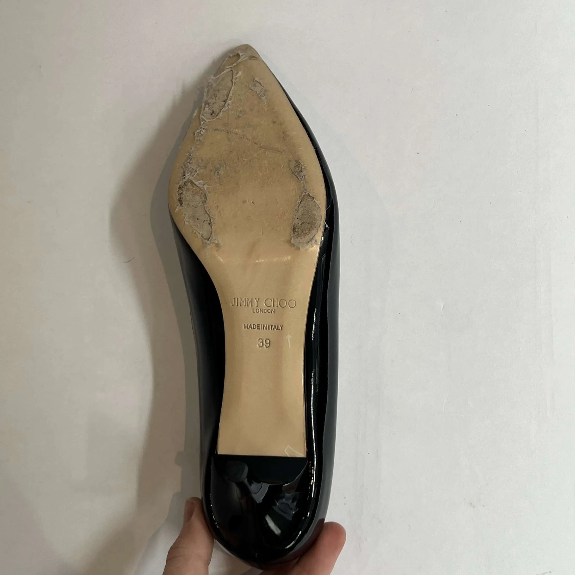 Jimmy Choo Black Patent Kitten Heels 39