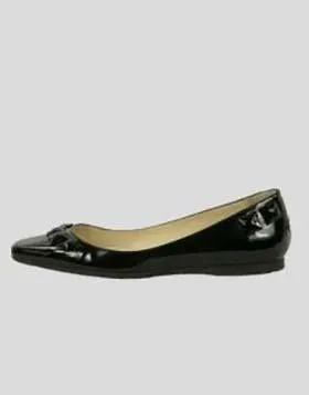 Jimmy Choo Black Patent Leather Embellished Flats With Rubber Soles Size 39.5 It