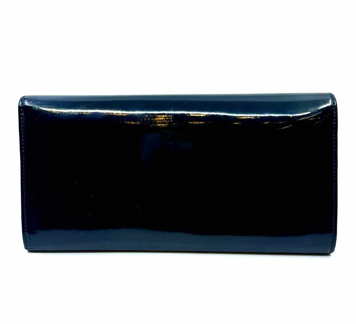 JIMMY CHOO Black Patent Leather Solid Clutch