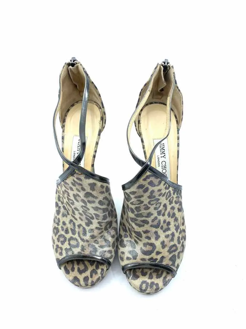 JIMMY CHOO Cheetah Print Sandals | 9