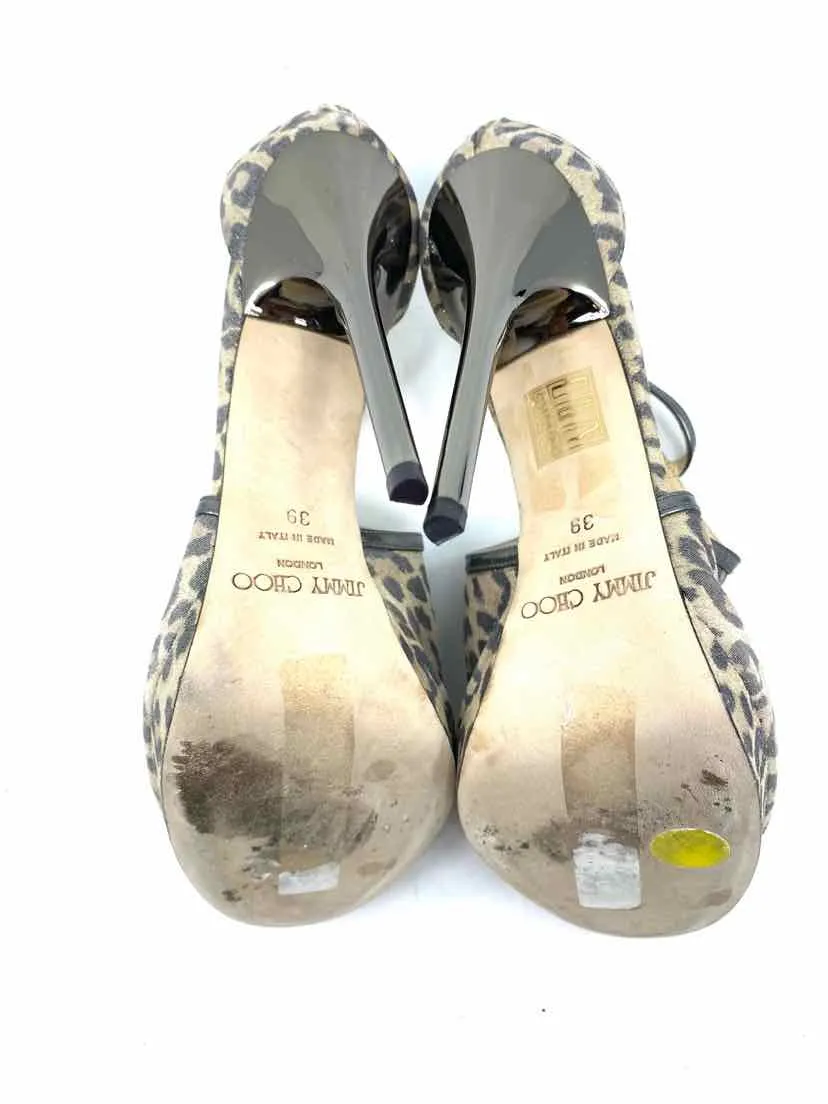 JIMMY CHOO Cheetah Print Sandals | 9