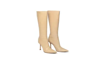 Jimmy Choo - Cream Leather Boots - IT 38 1/2