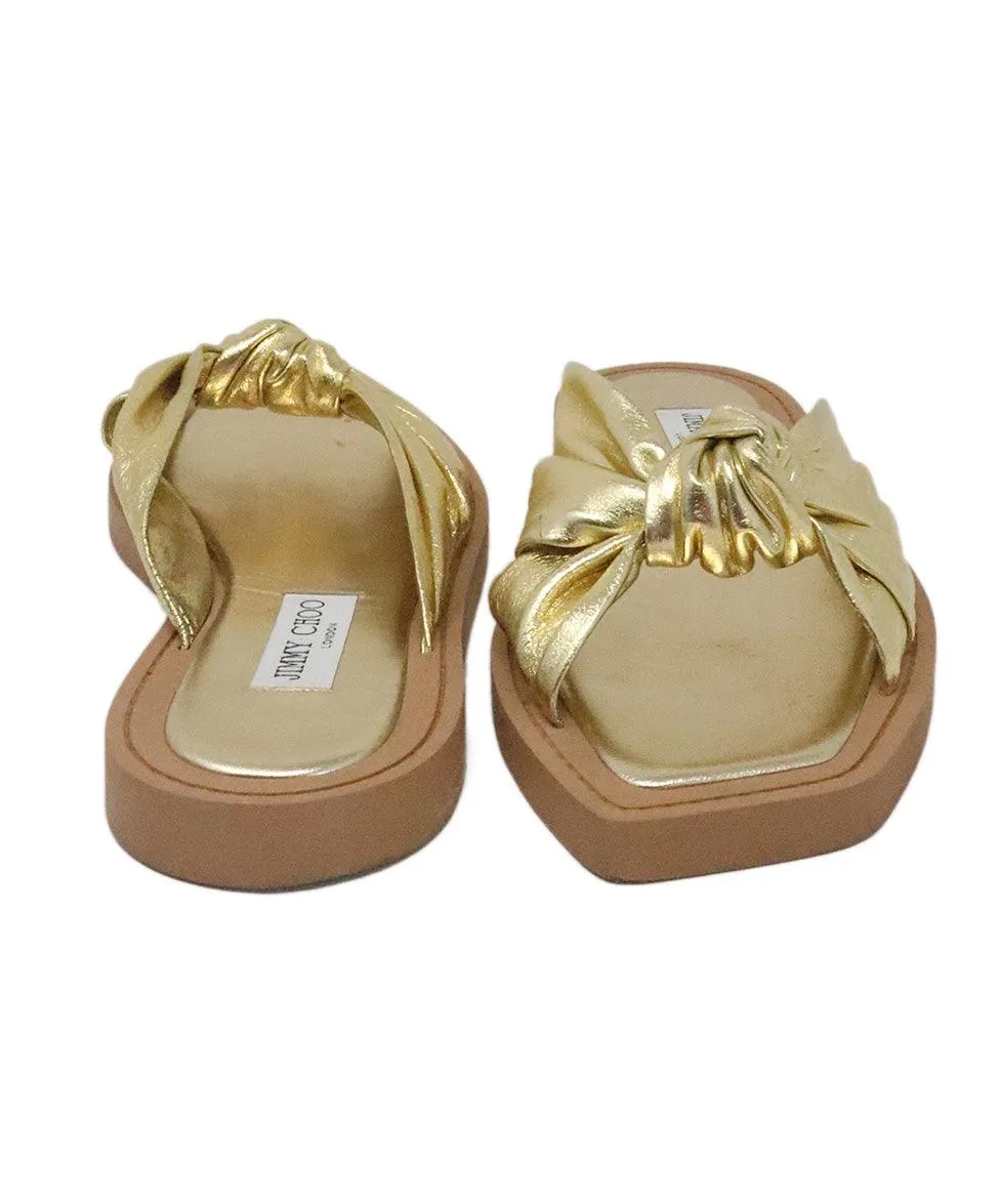 Jimmy Choo Gold Leather Sandals sz 11