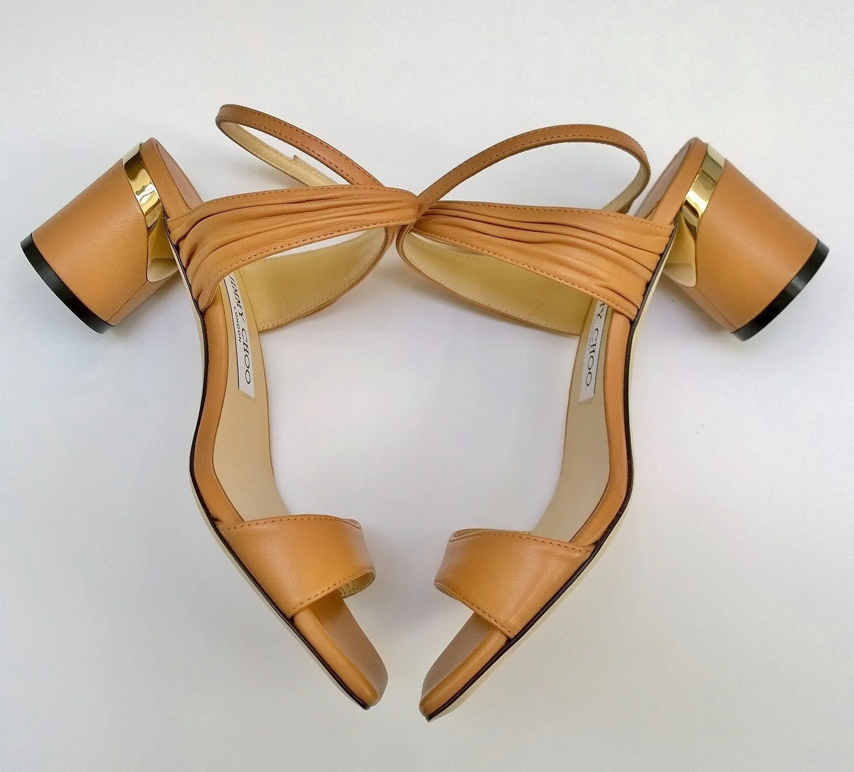 Jimmy Choo Jago 60 Ankle Strap Sandals in Caramel Brown Zsa