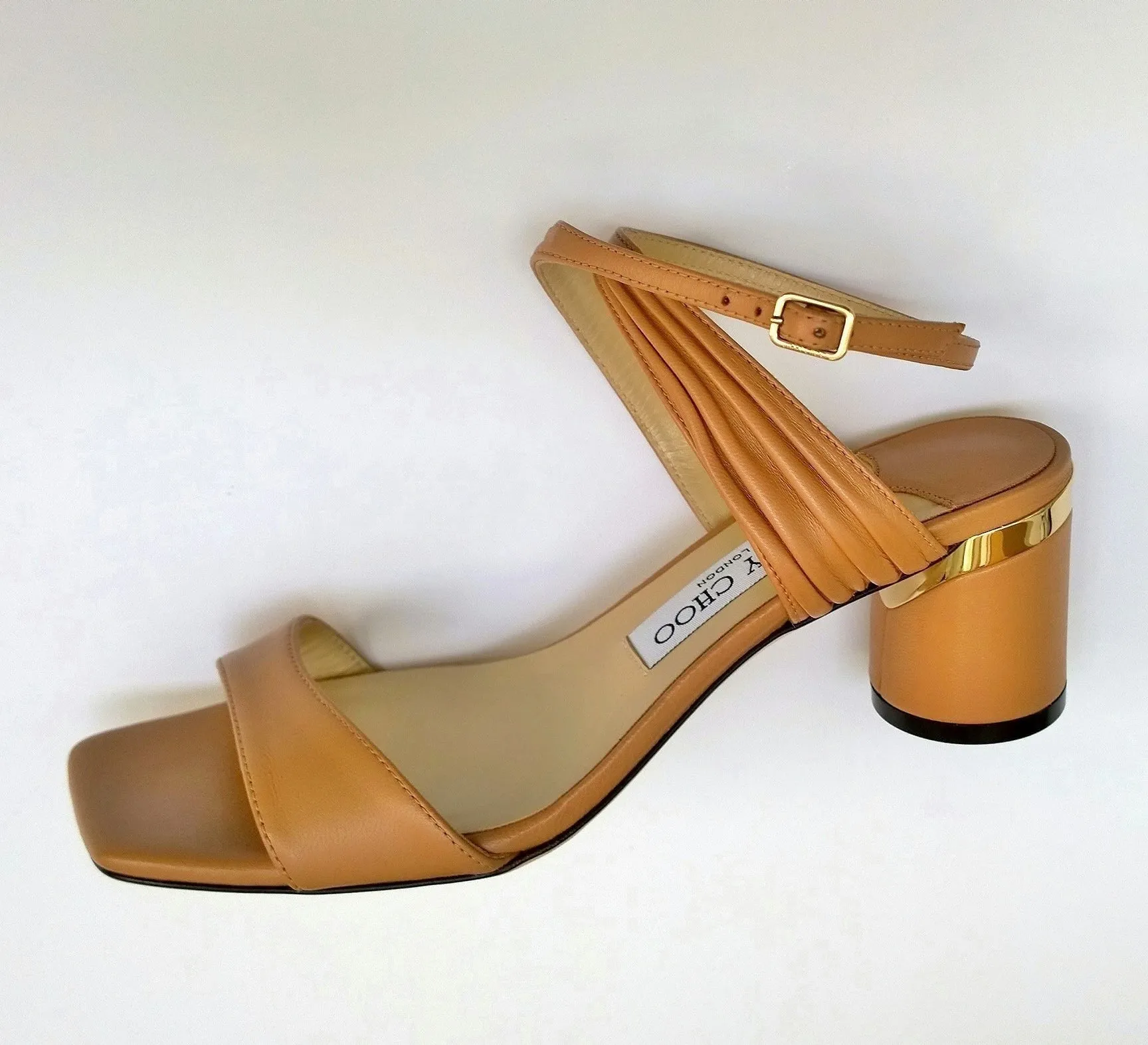 Jimmy Choo Jago 60 Ankle Strap Sandals in Caramel Brown Zsa