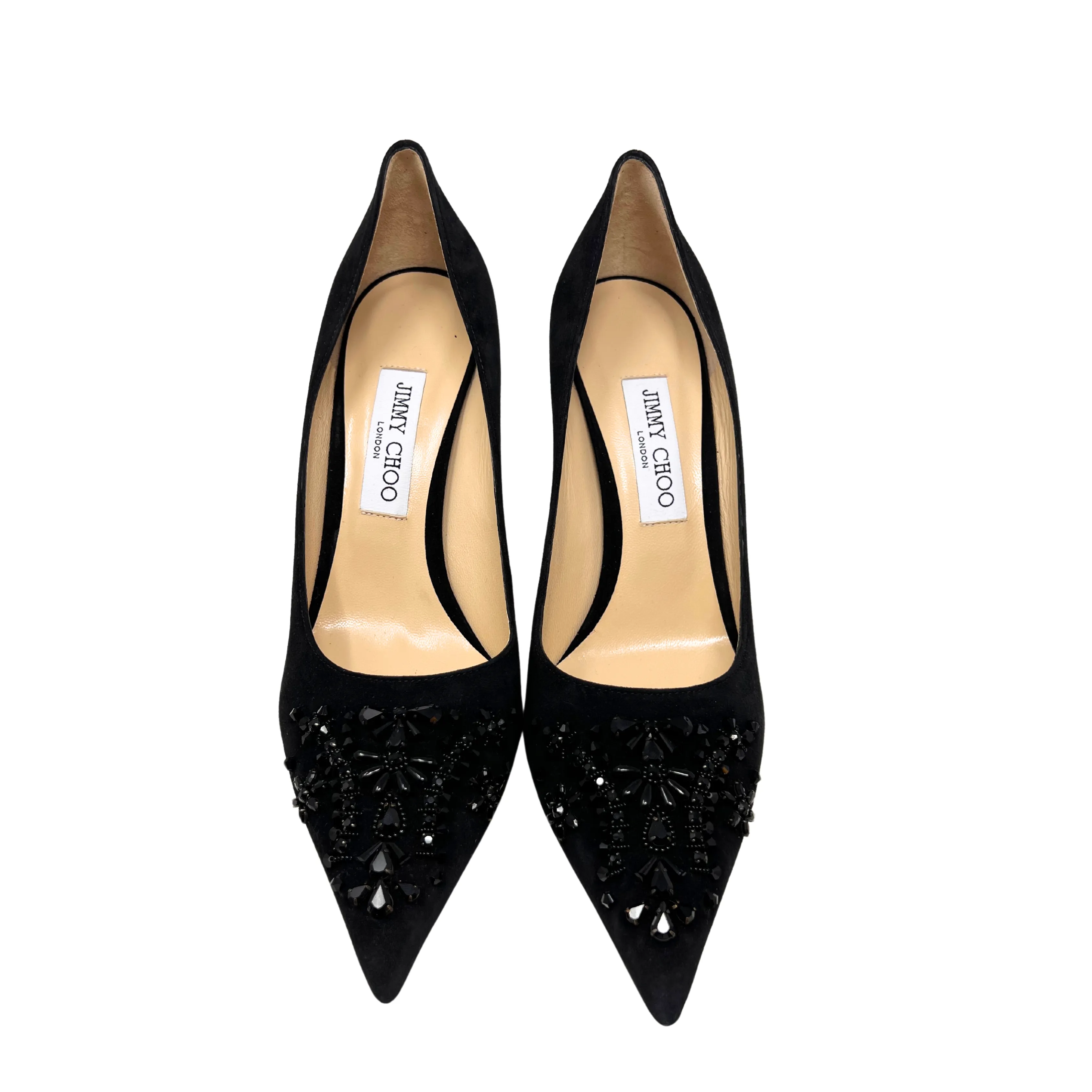 Jimmy Choo Love 85 Embellished Suede Pumps - Size 40