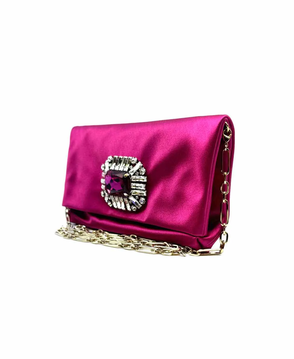 JIMMY CHOO Pink Satin Evening Bag