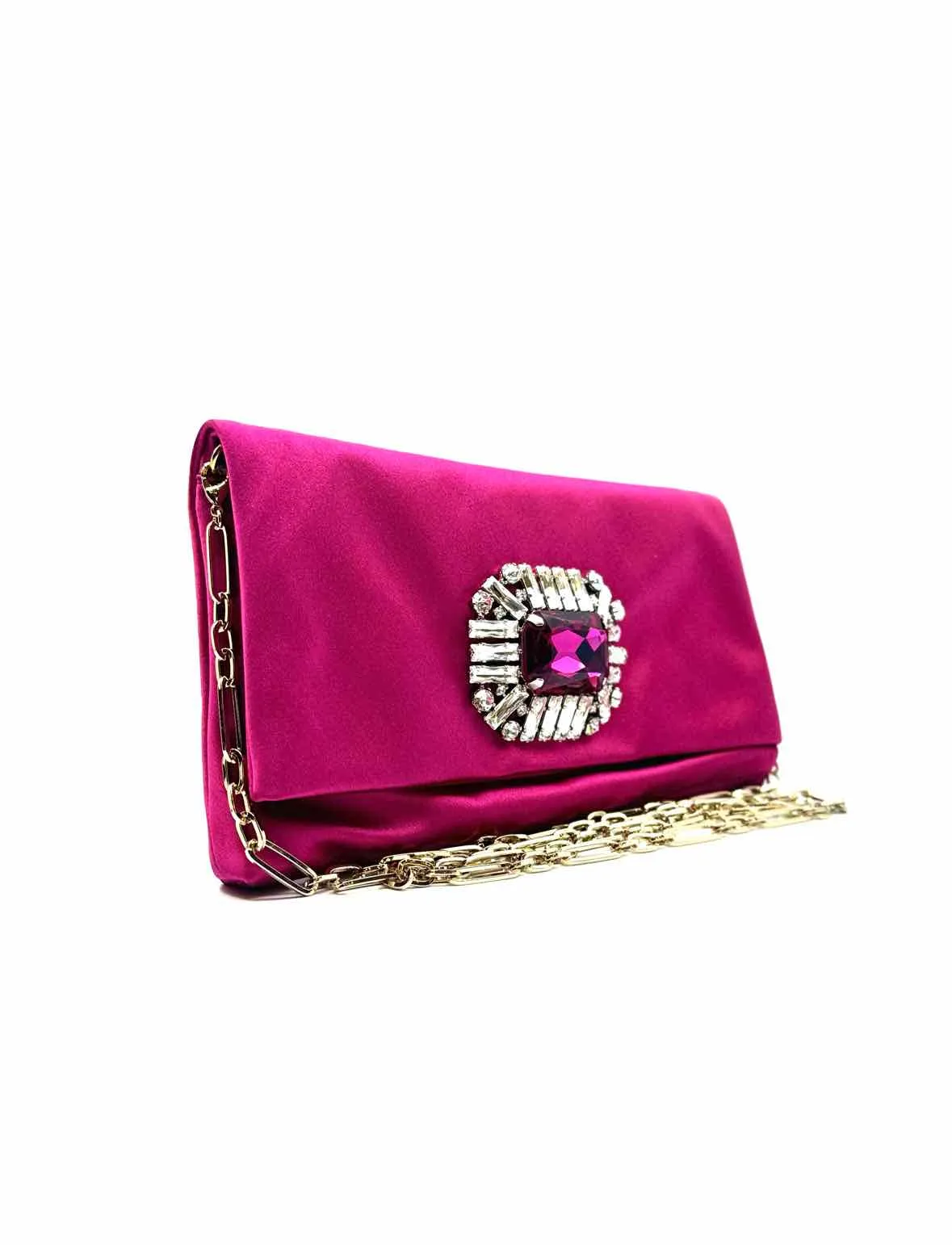 JIMMY CHOO Pink Satin Evening Bag