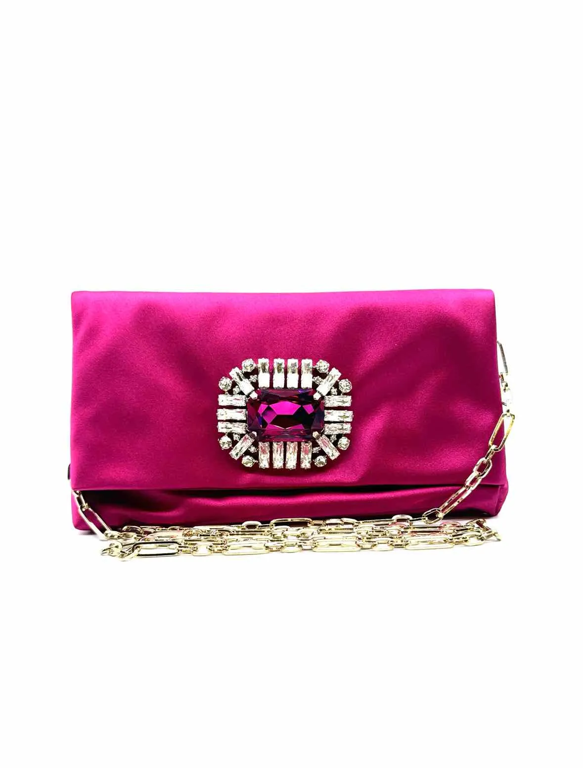 JIMMY CHOO Pink Satin Evening Bag