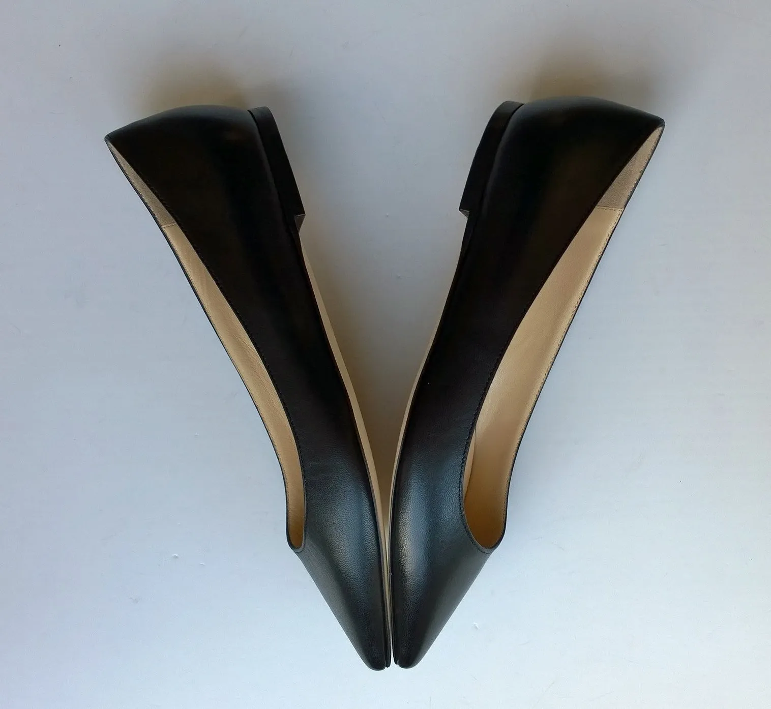 Jimmy Choo Romy Black Leather Pumps Flats sale shoes