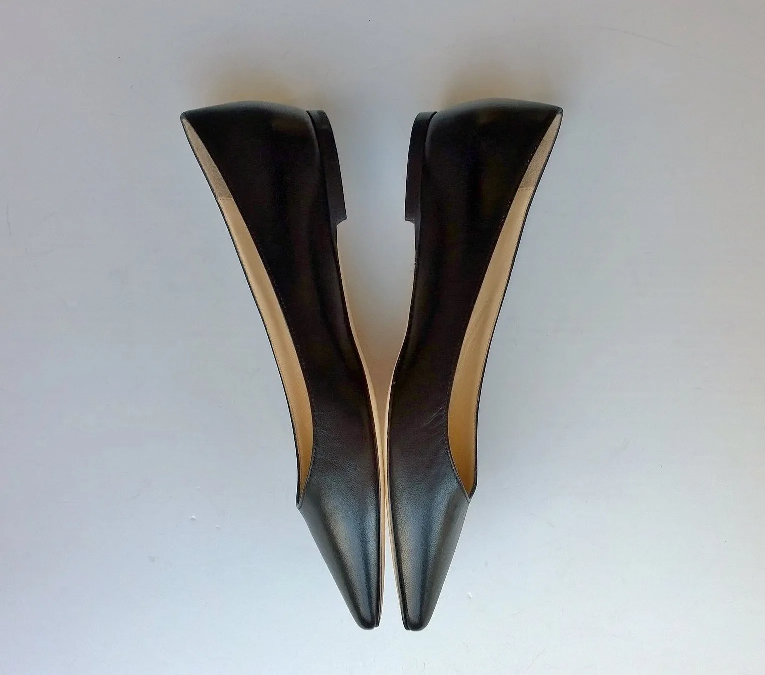 Jimmy Choo Romy Black Leather Pumps Flats sale shoes