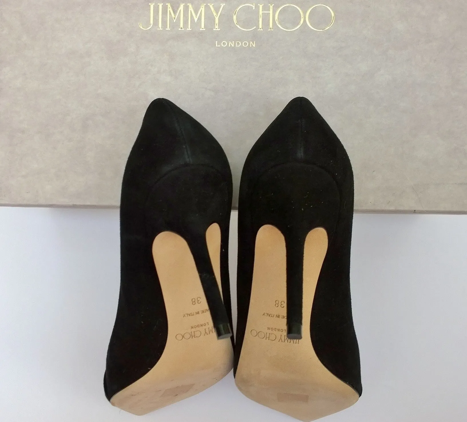 Jimmy Choo Saresa 85 Black Suede Rhinestone Heels Melva