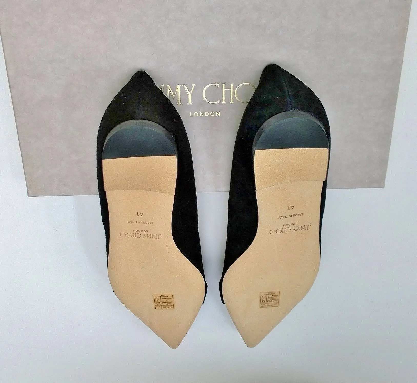 Jimmy Choo Saresa Black Suede Rhinestone Buckle Flats Shoes