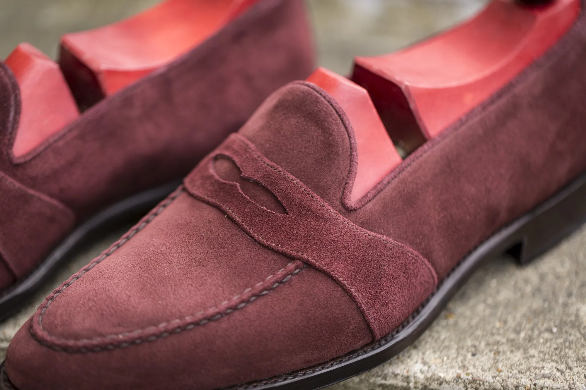 Madison - MTO - Burgundy Suede - TMG Last - Single Leather Sole