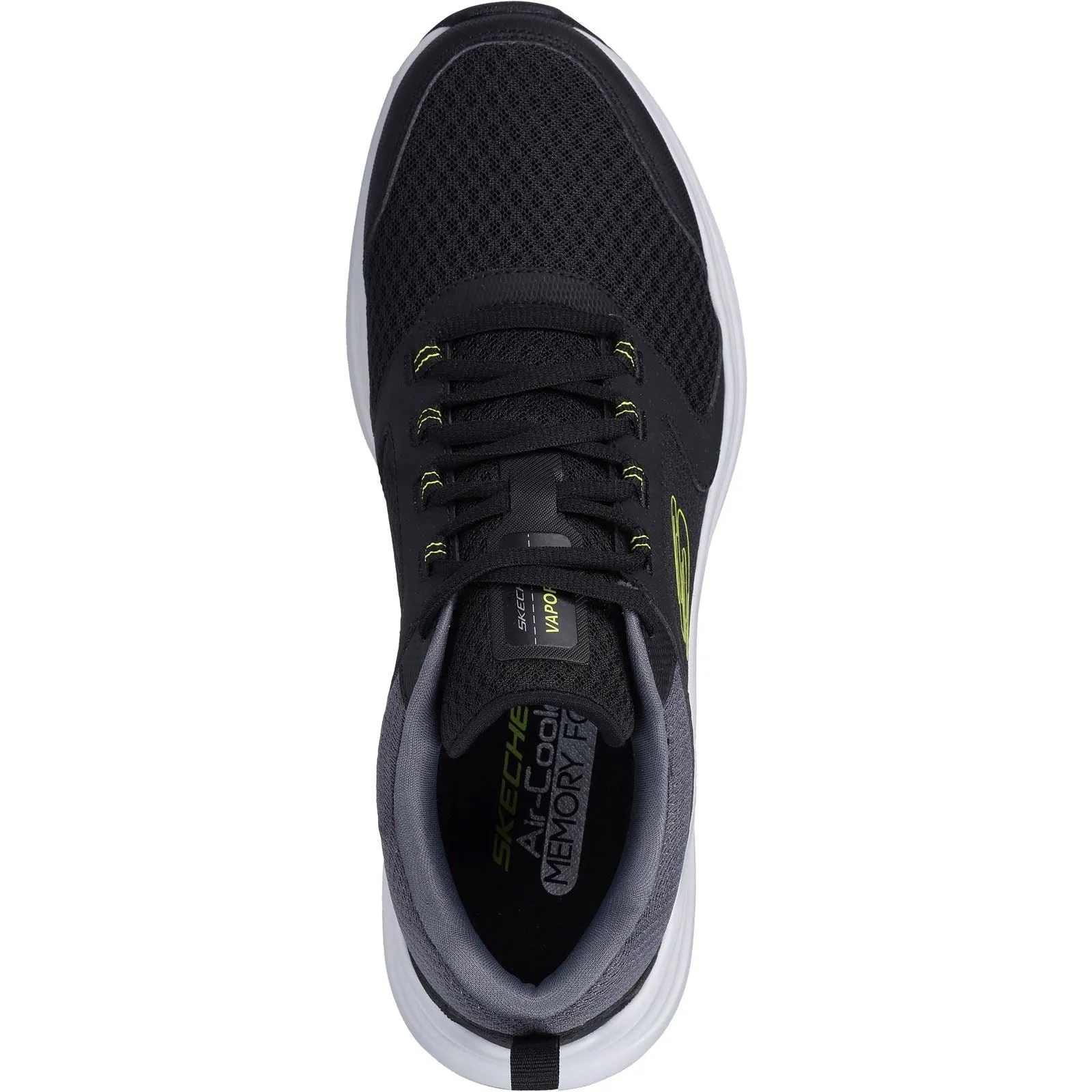 Men's Wide Fit Skechers 232628 Vapor Foam Sneakers - Black/Lime