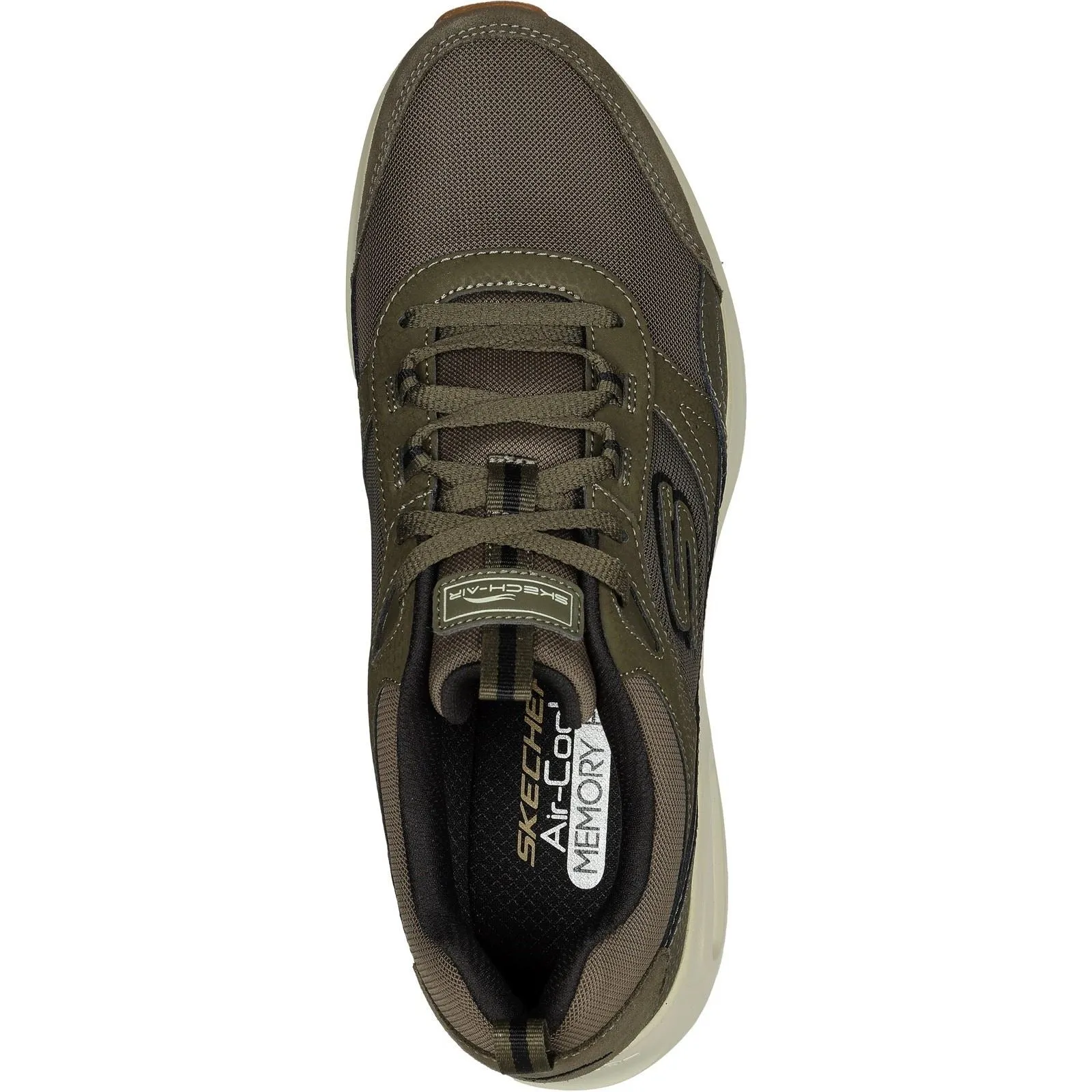 Men's Wide Fit Skechers 232646 Skech Air Court Homegrown Trainers - Olive