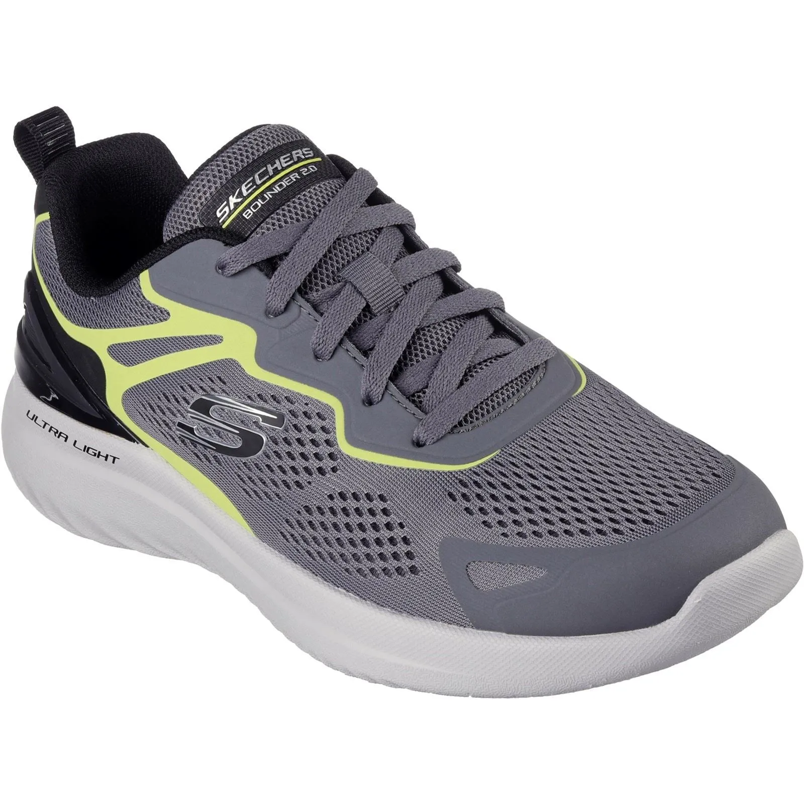 Men's Wide Fit Skechers 232674 2.0 - Andal Trainers - Charcoal/Lime