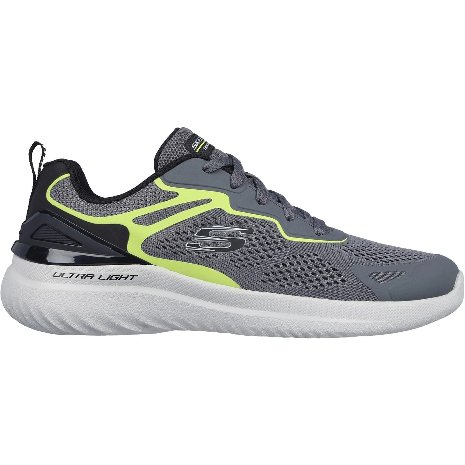 Men's Wide Fit Skechers 232674 2.0 - Andal Trainers - Charcoal/Lime