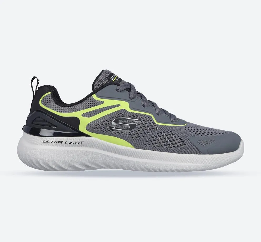 Men's Wide Fit Skechers 232674 2.0 - Andal Trainers - Charcoal/Lime