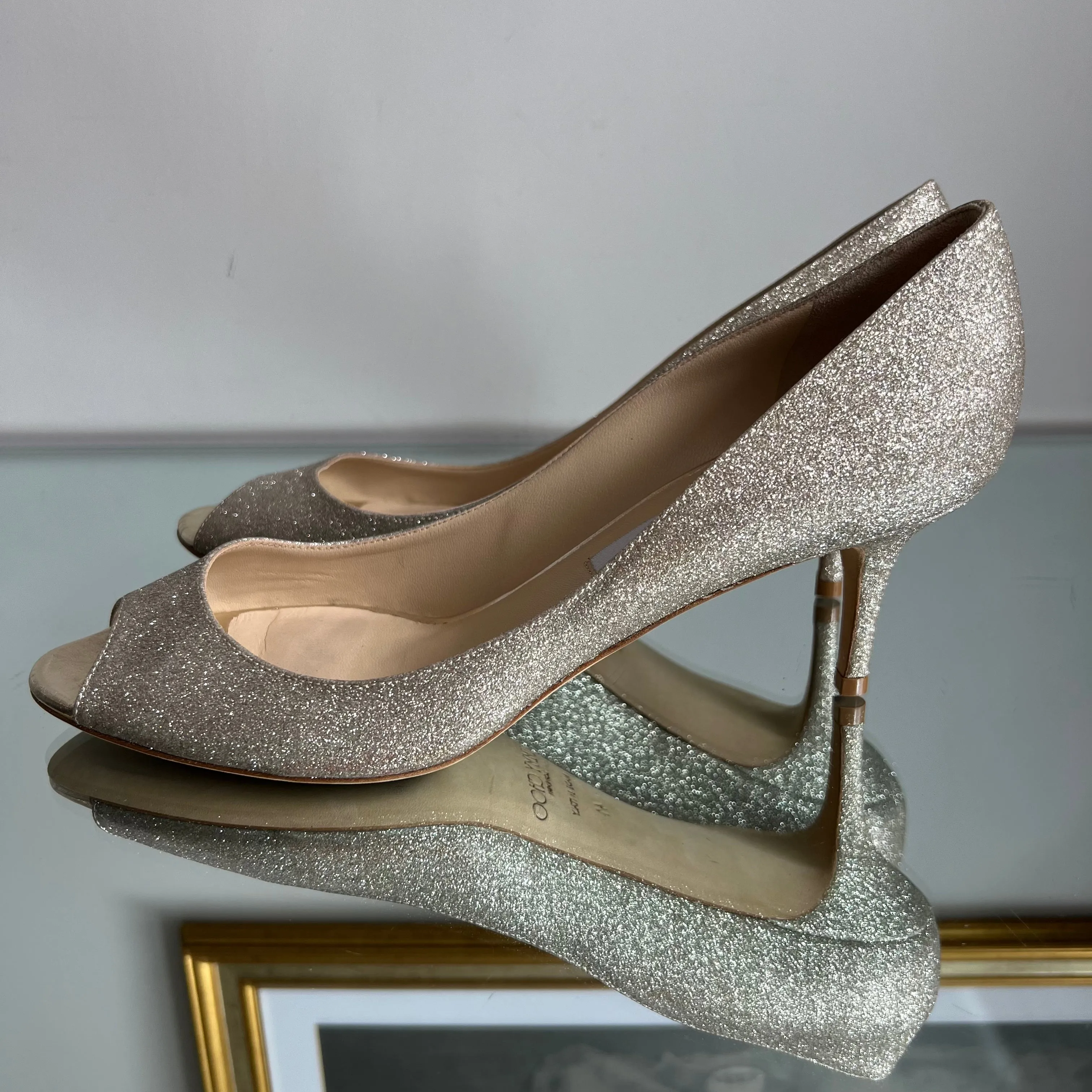 Peep Toe Jimmy Choo Metalizado