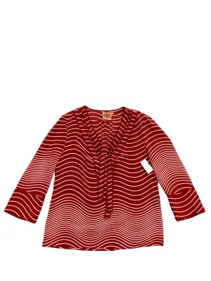 Red Top Long Sleeve Tory Burch, Size 4