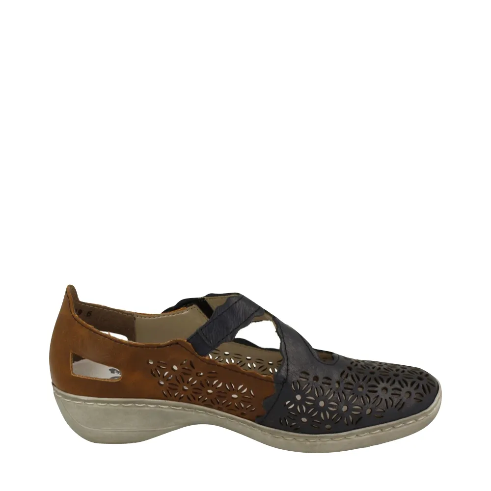 Rieker Women's Doris G4 Mary Jane in Navy