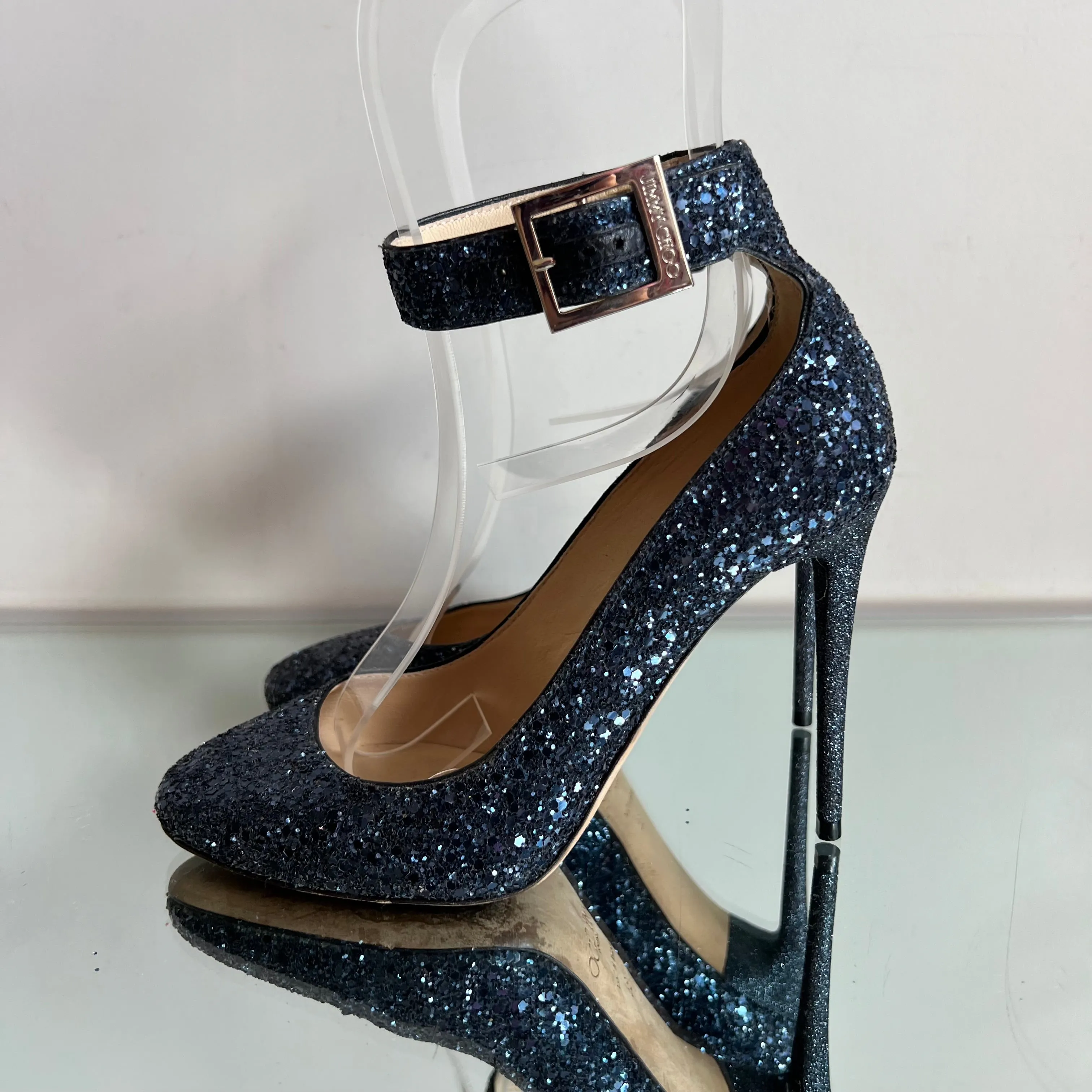 Scarpin Jimmy Choo Azul Glitter