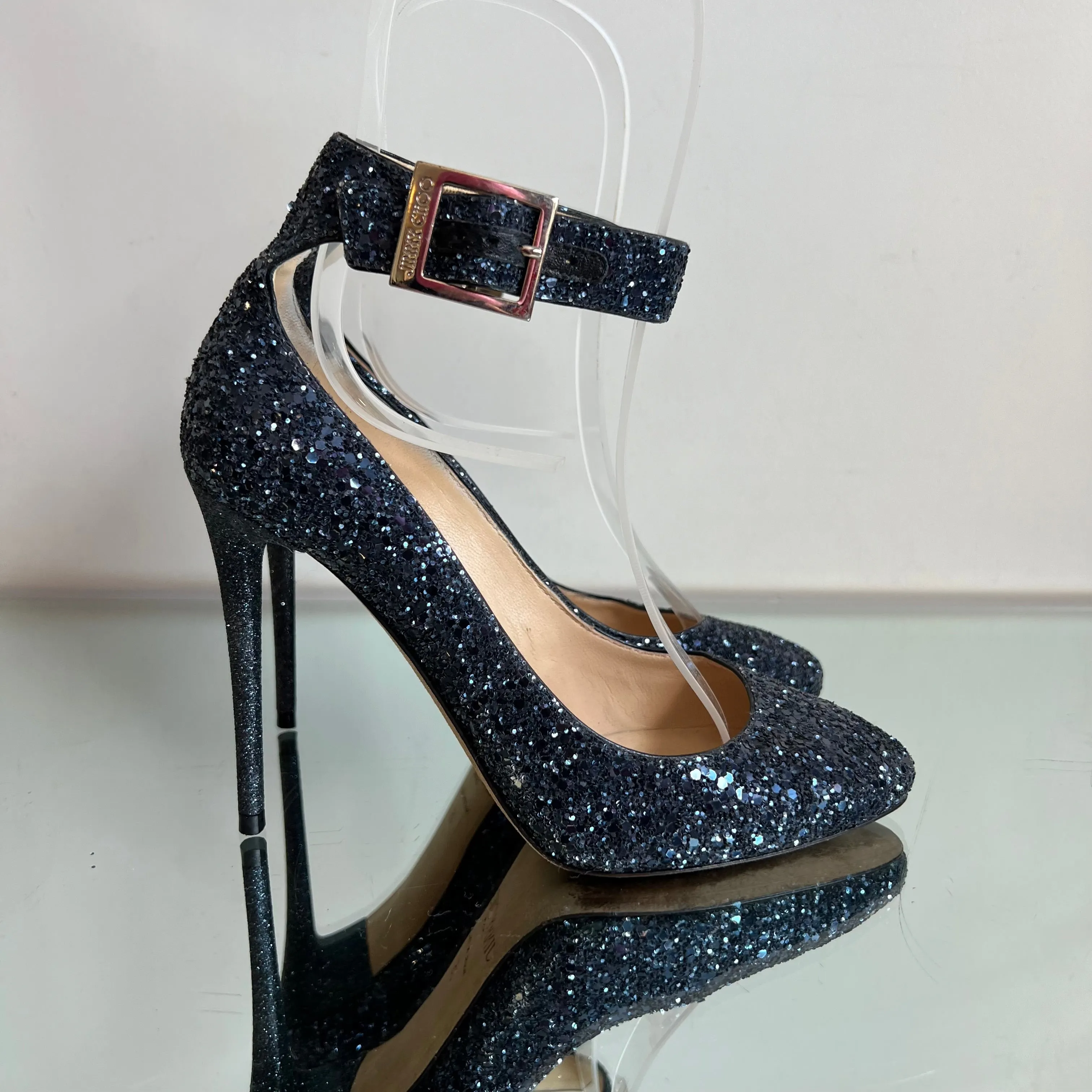 Scarpin Jimmy Choo Azul Glitter