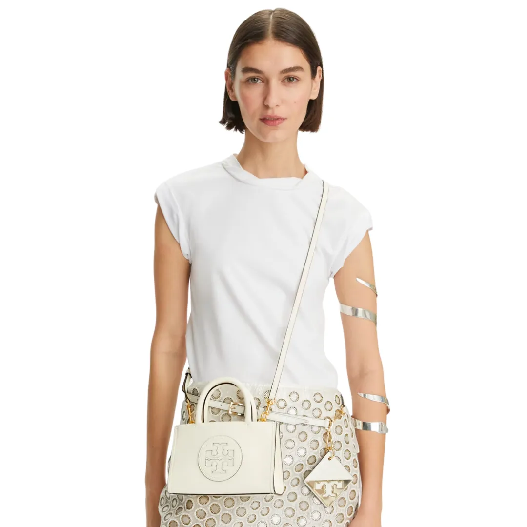 Tory Burch Ella Bio Mini Tote- Warm White