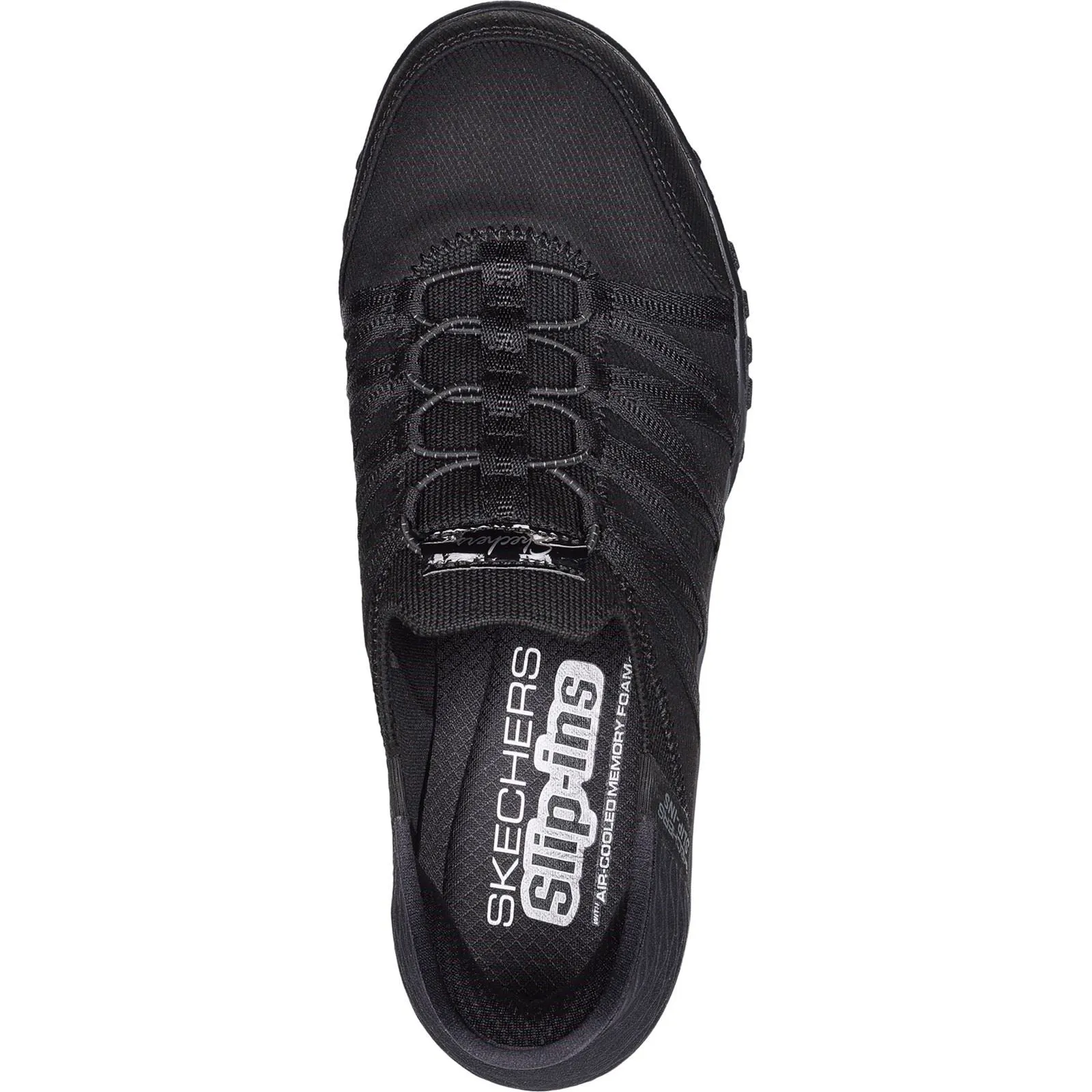 Women's Wide Fit Skechers 100593 Breathe Easy Roll With Me Trainers - Black